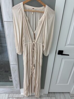 Free People Plenty of Love Maxi Dress in Cream